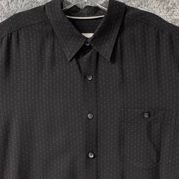 Pronto Uomo Career Button Down Modal Blend Shirt Men 2XLT Black with Gold Specks - Picture 2 of 6